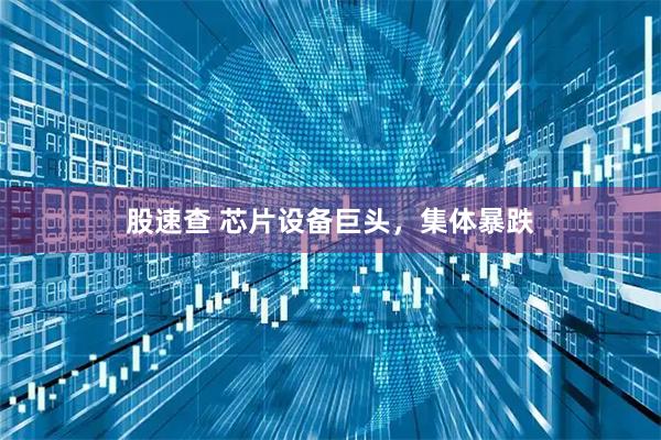 股速查 芯片设备巨头，集体暴跌