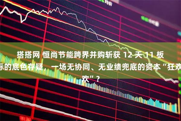 搭搭网 恒尚节能跨界并购斩获 12 天 11 板，标的底色存疑，一场无协同、无业绩兜底的资本“狂欢”？